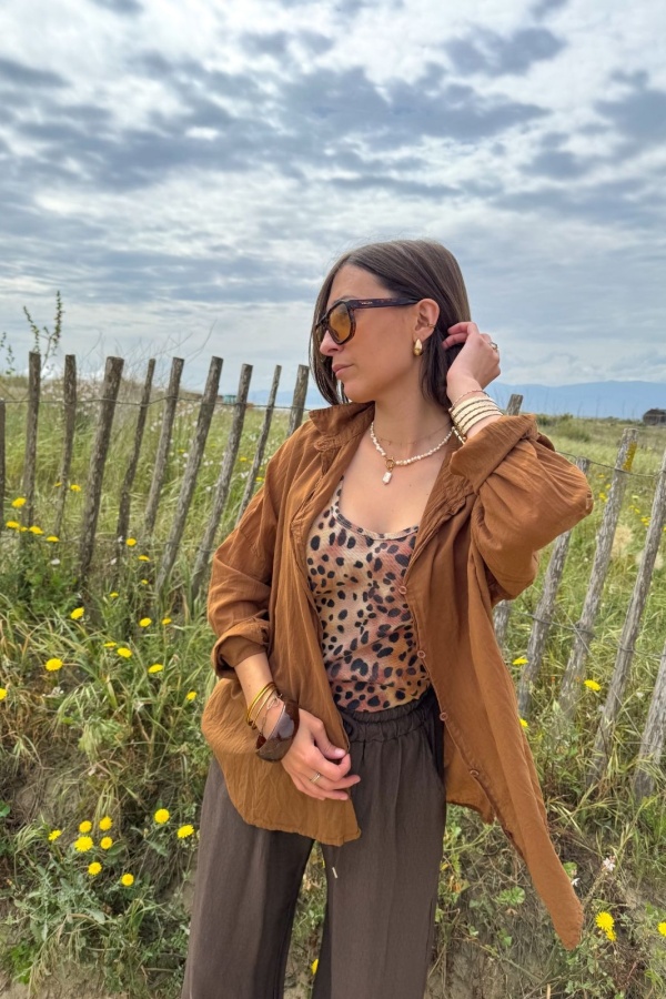 Camicetta Camel Banditas AGATA - Top chic ed elegante