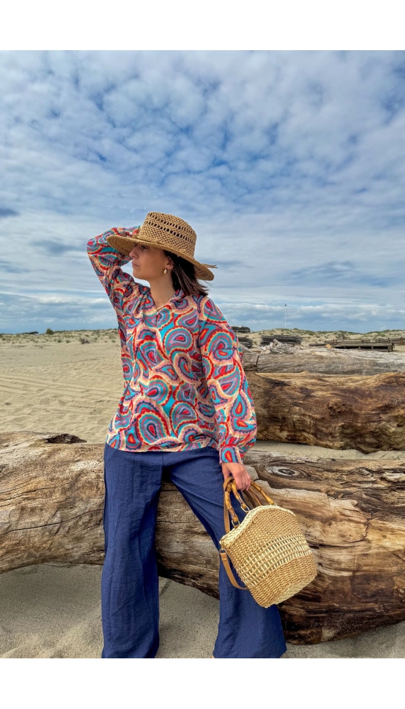 COOL TURQUO BLOUSE - Elegant Comfort for All Occasions