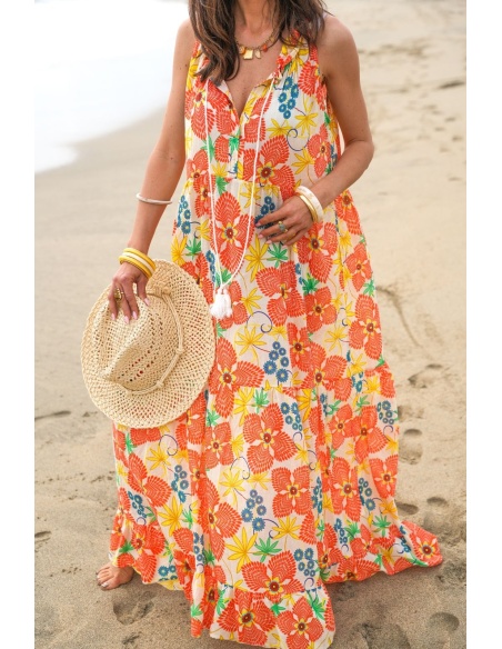 Vestido Flor Banditas LONDRA - Elegância Floral em Casa