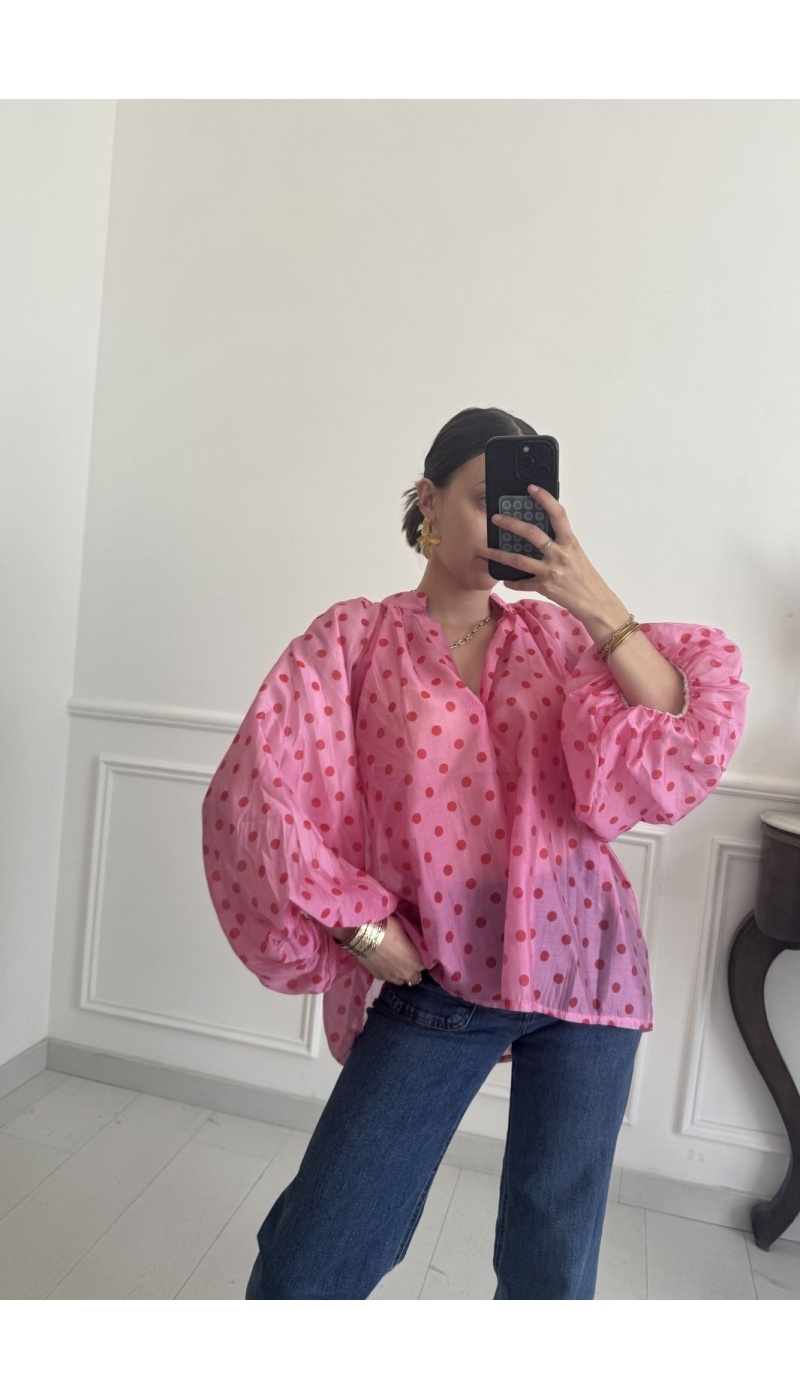 Blouse Pois Rose MAYA