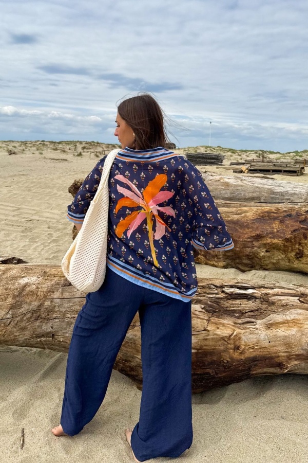 Chemisier Flerus Marine - Élégance et Confort à la Maison 2