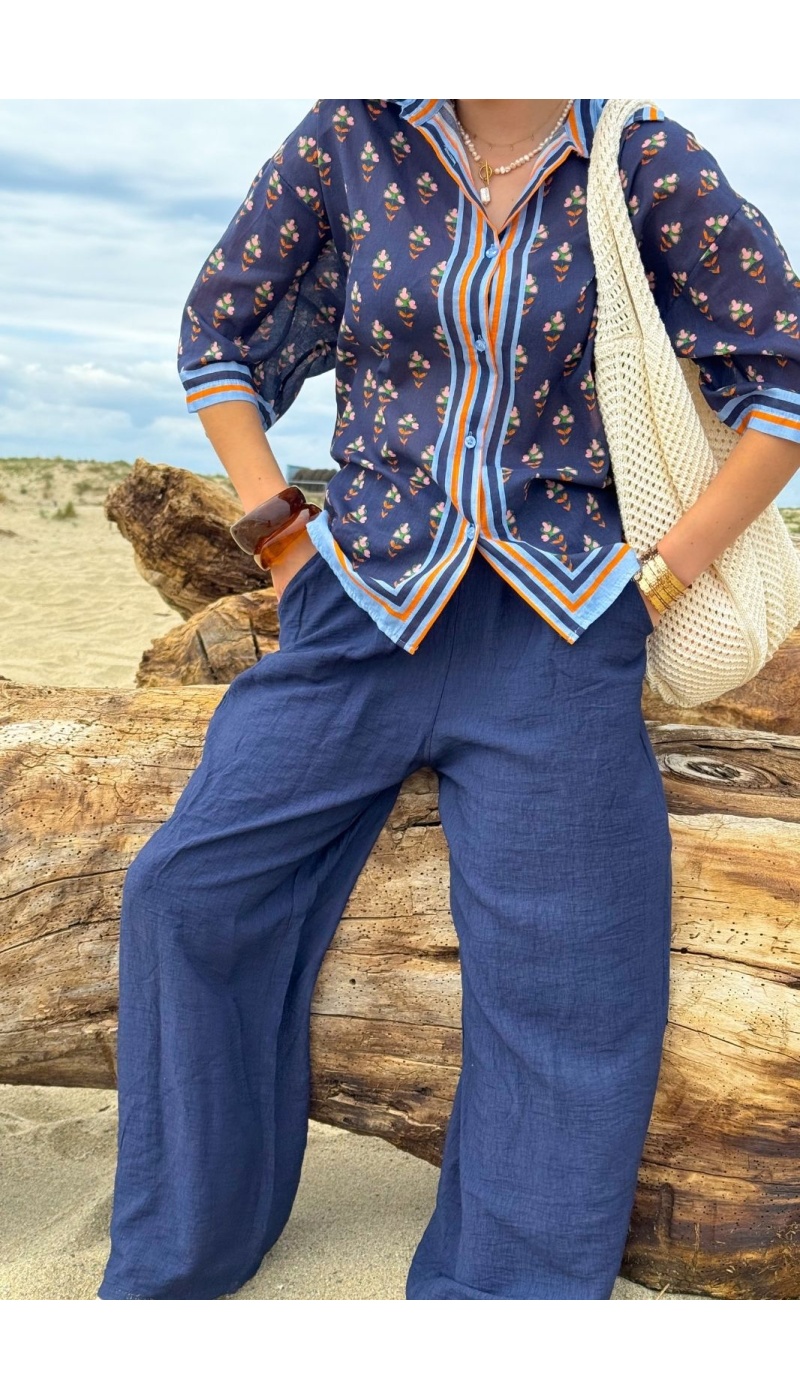 Pantalon Léger Marine JUSA - Élégance et Confort Assuré