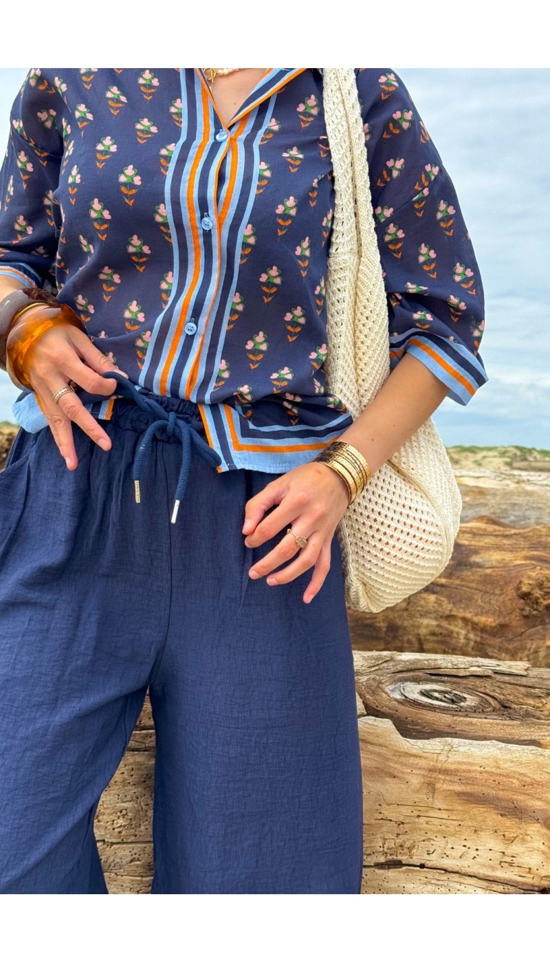 Pantalon Léger Marine JUSA - Élégance et Confort Assuré