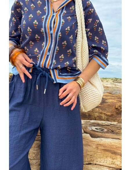 Pantalon Léger Marine JUSA - Élégance et Confort Assuré