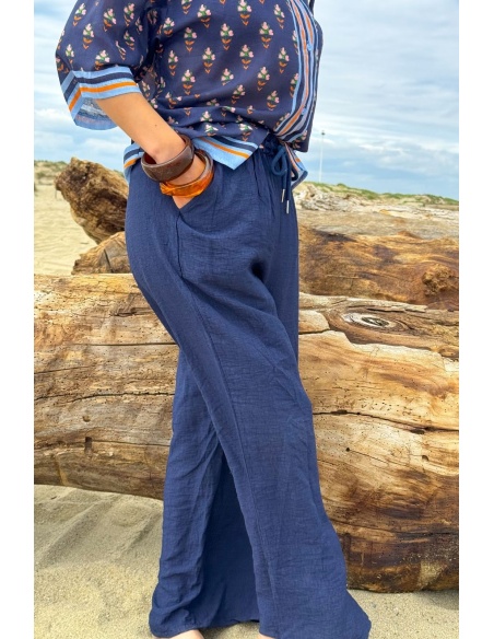 Pantalon Léger Marine JUSA - Élégance et Confort Assuré