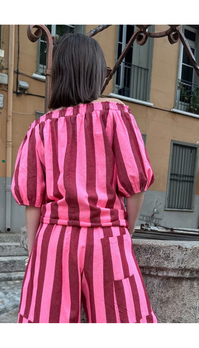 Top a righe rosa ZELIE