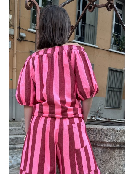 ZELIE Top de rayas rosa