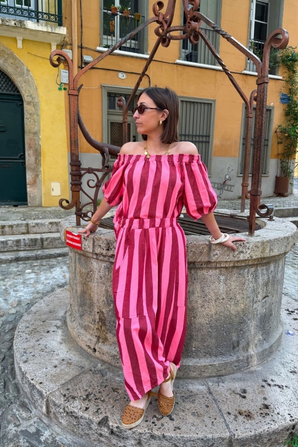 ZELIE Pink Striped Top