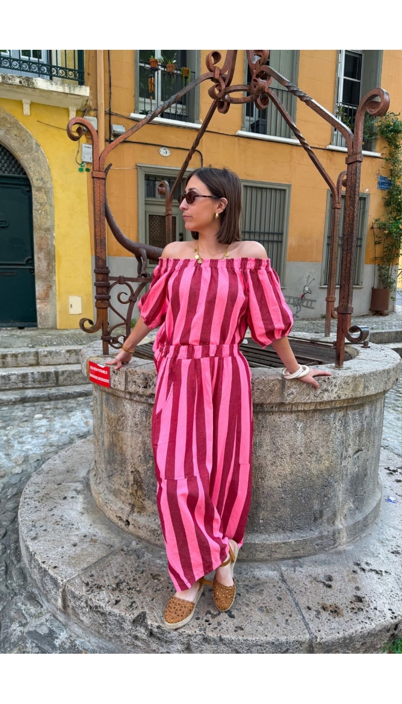 Top a righe rosa ZELIE