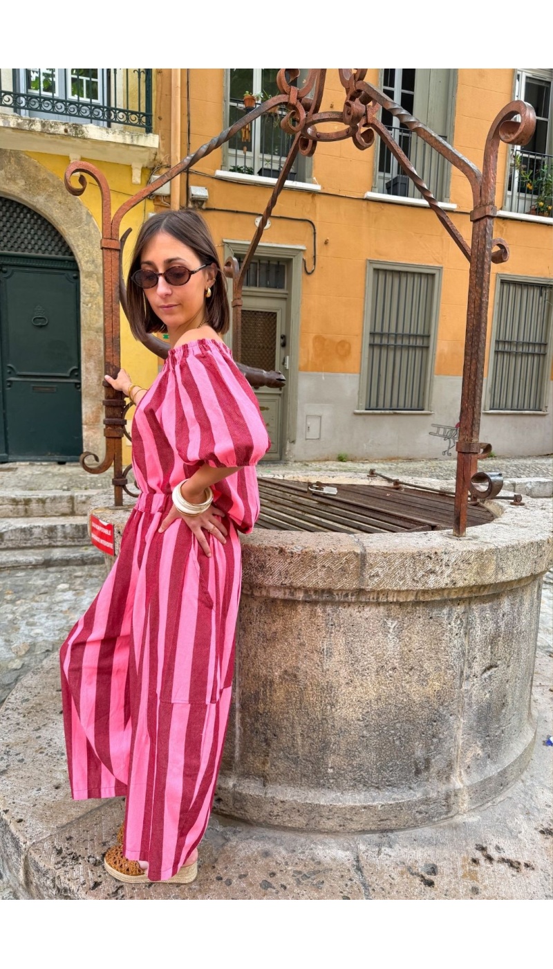 ZELIE Pink Striped Top
