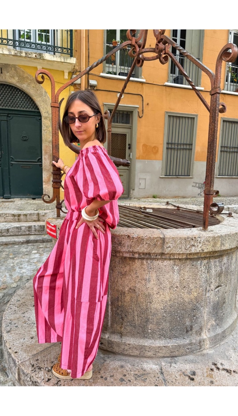 PANTALON FEMME RAYE ROSE E26