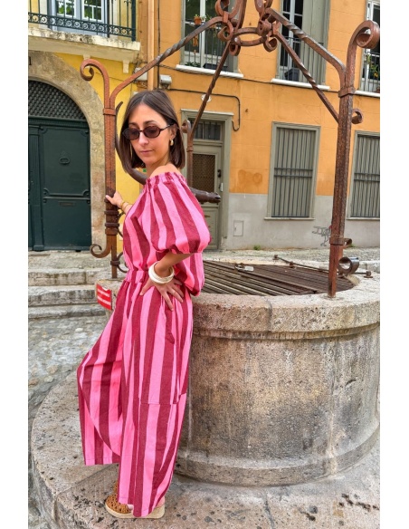 PANTALON FEMME RAYE ROSE E26