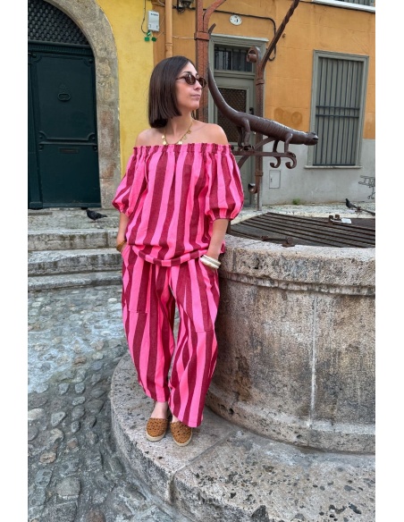 PANTALON FEMME RAYE ROSE E26