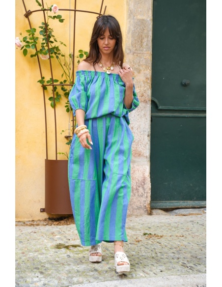 Haut Rayé Vert ZELIE