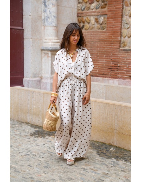 Ecru Polka Dot Blouse COLETTE