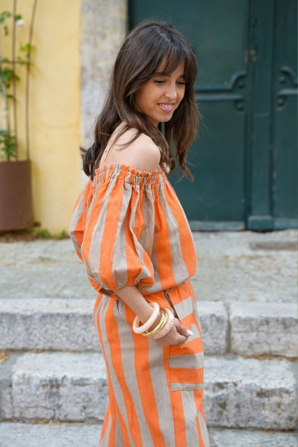 Haut Rayé Orange Zelie 2