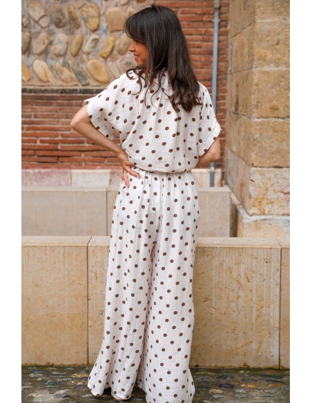 Pantalon Pois Ecru SUZIE