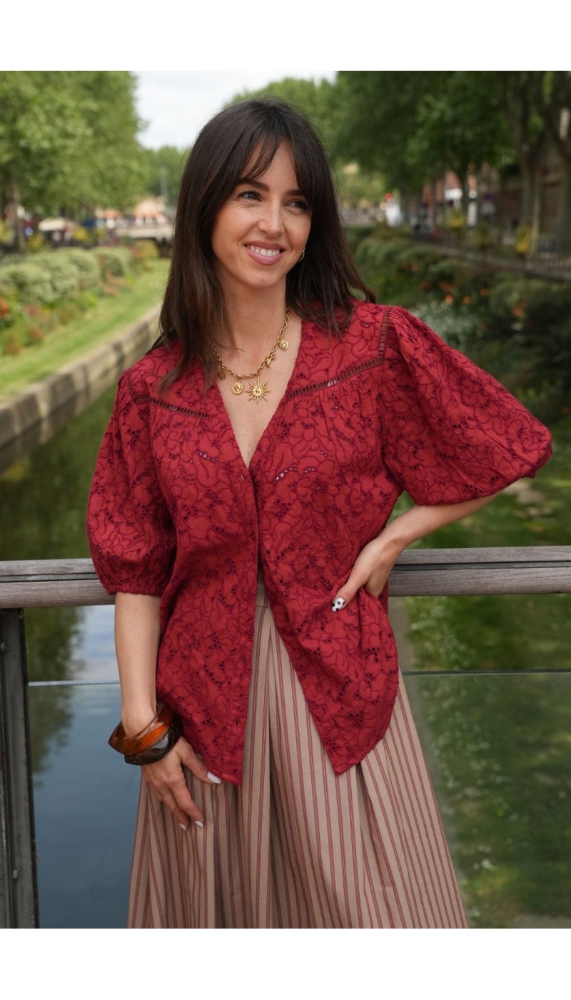 goa sea 75 EMBROIDERED WINE BLOUSE