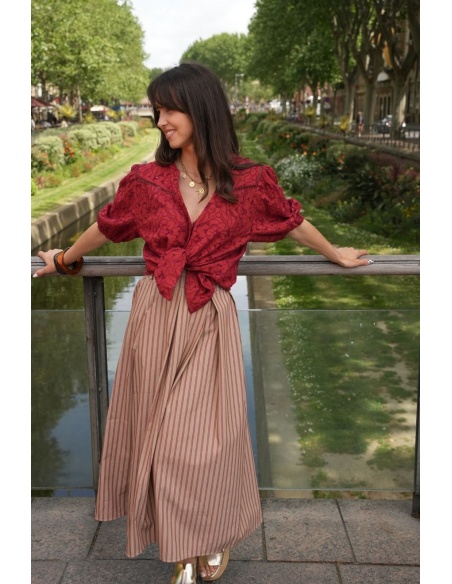 goa sea 75 EMBROIDERED WINE BLOUSE