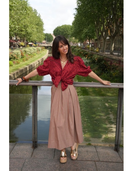 ROBES FEMME RAYE CAMEL