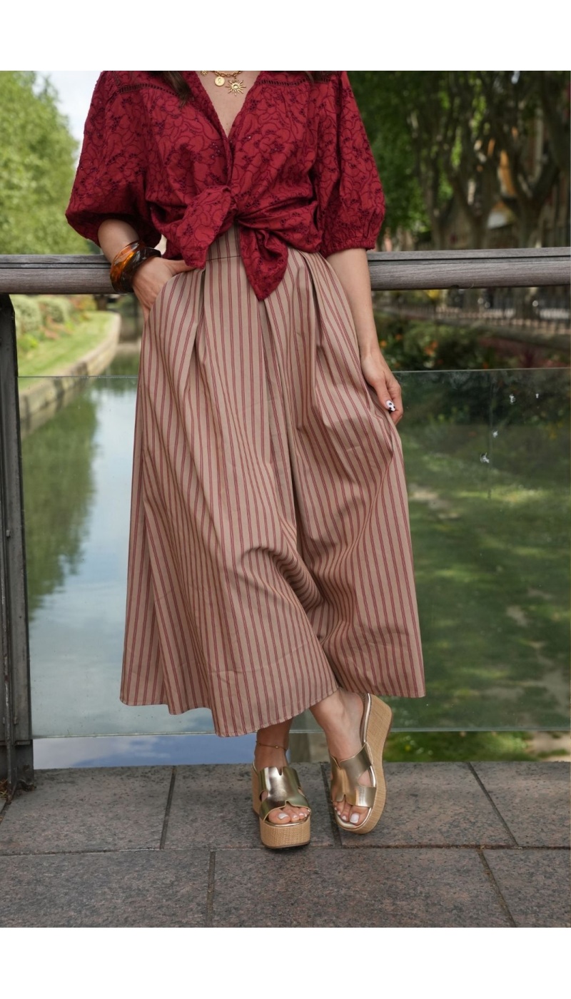 ROBES FEMME RAYE CAMEL