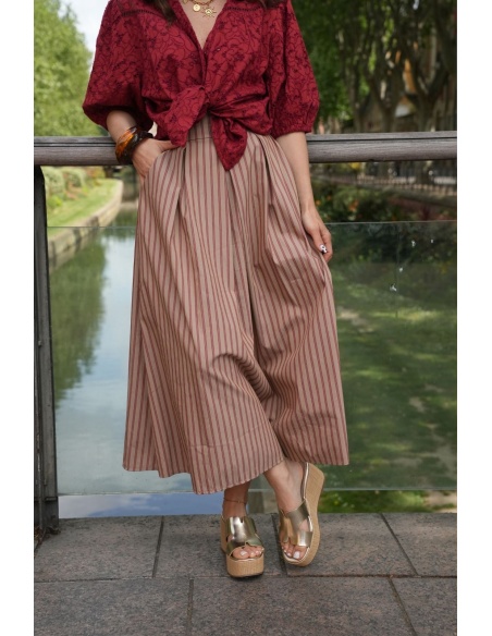 ROBES FEMME RAYE CAMEL