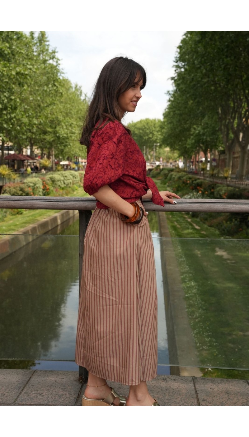 ROBES FEMME RAYE CAMEL