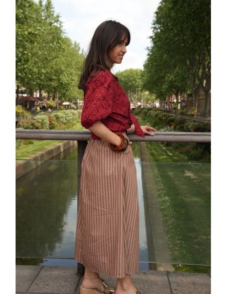ROBES FEMME RAYE CAMEL