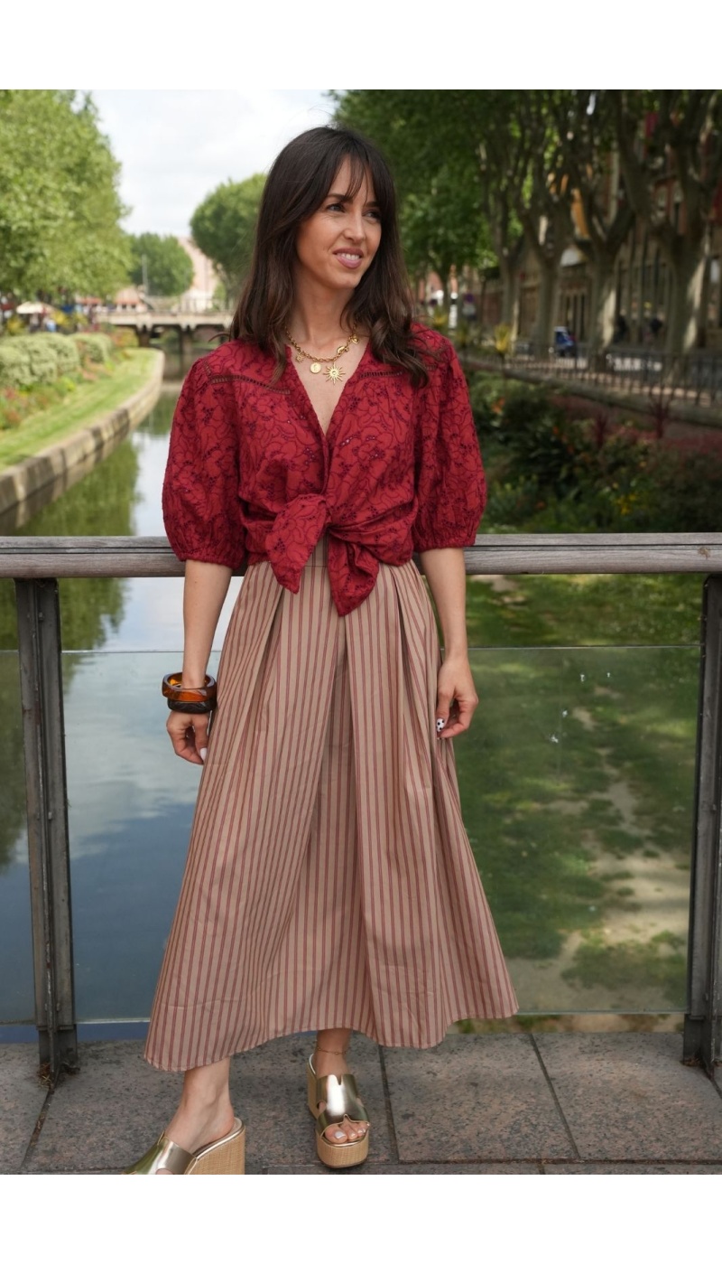 ROBES FEMME RAYE CAMEL