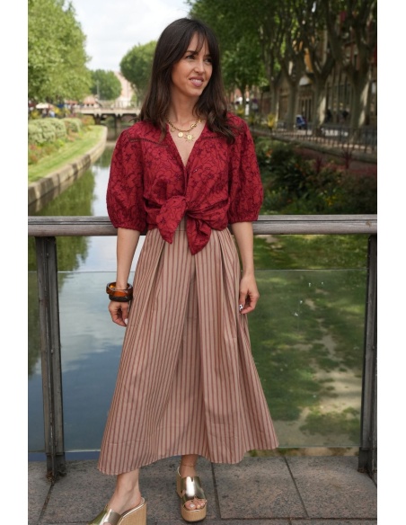 ROBES FEMME RAYE CAMEL