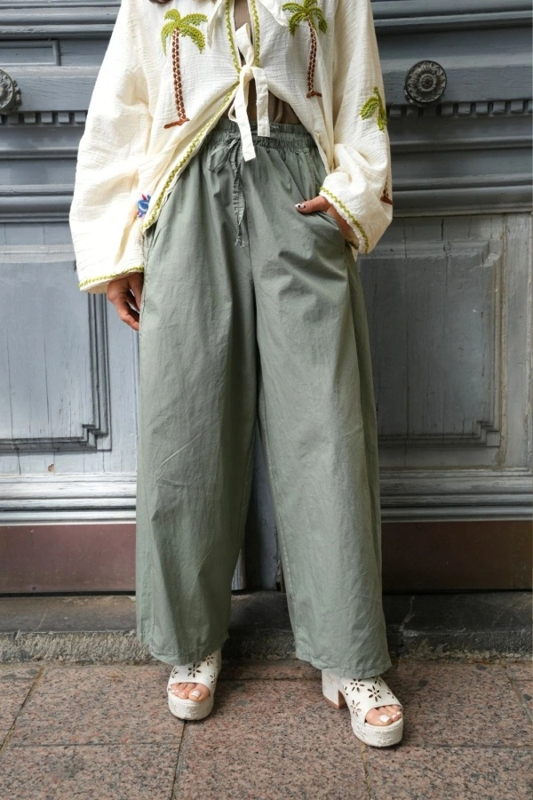 FLORENCIA Khaki Wide Leg Pants 2