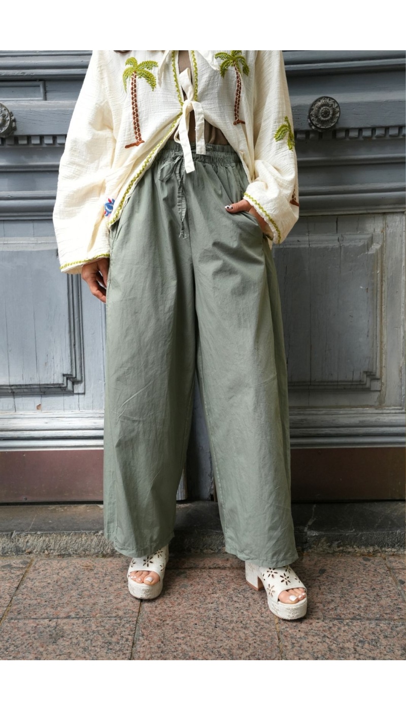 FLORENCIA Khaki Wide Leg Pants