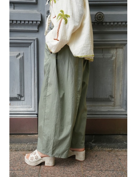 FLORENCIA Khaki Wide Leg Pants