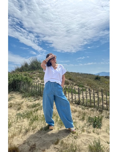 PANTALON FEMME CLOU DENIM