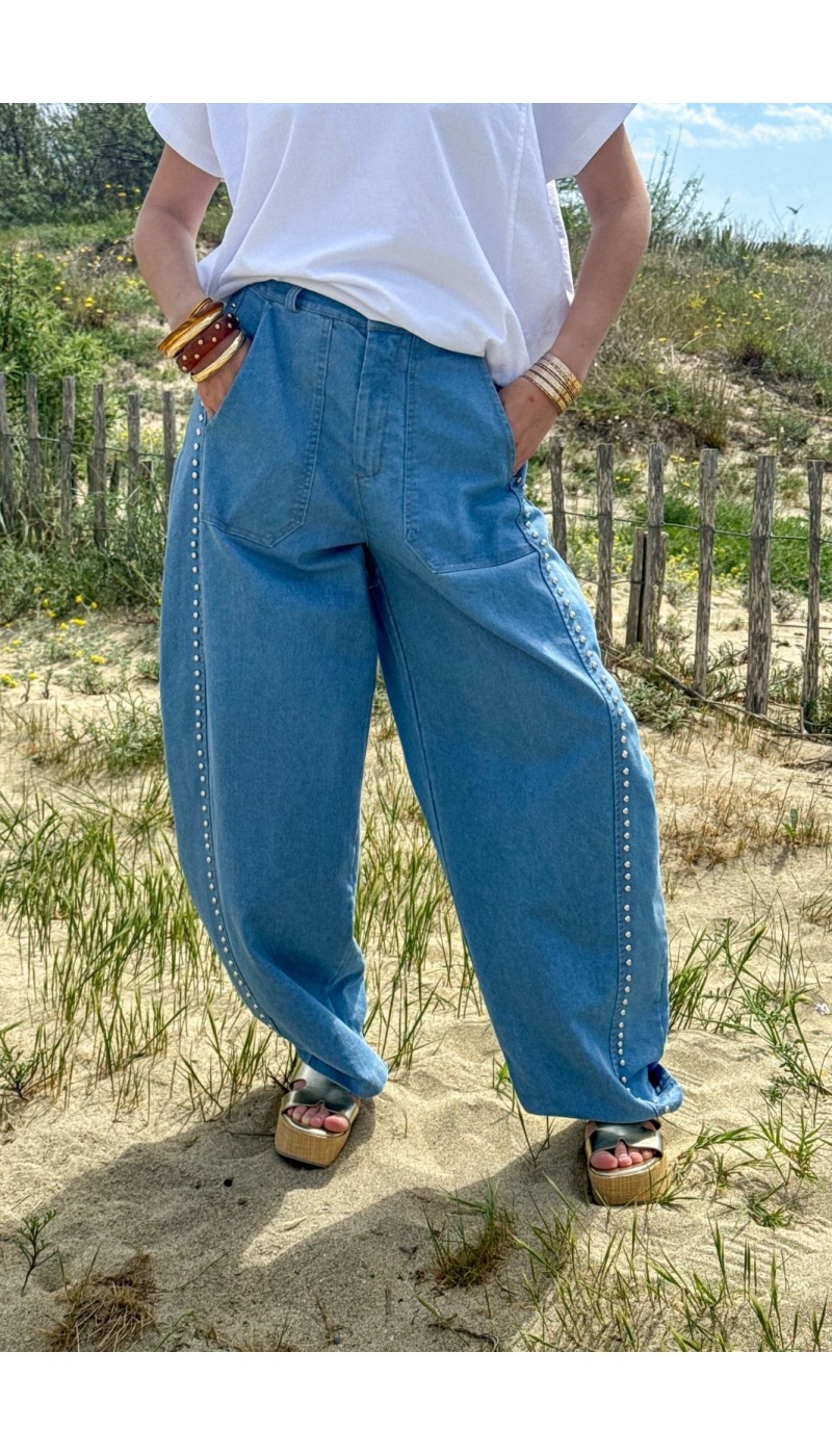 PANTALON FEMME CLOU DENIM