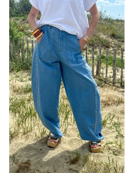 PANTALON FEMME CLOU DENIM
