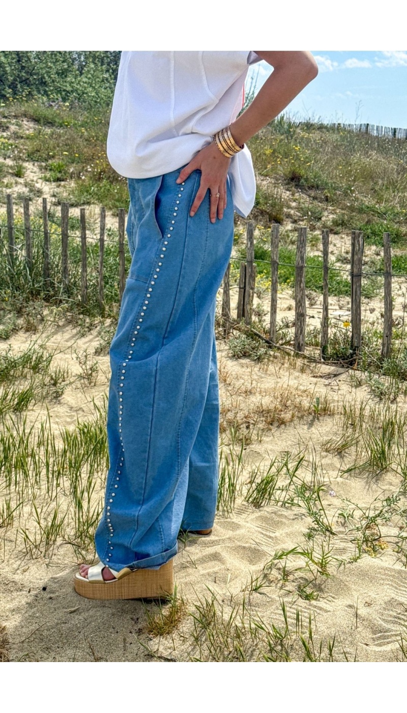 PANTALON FEMME CLOU DENIM