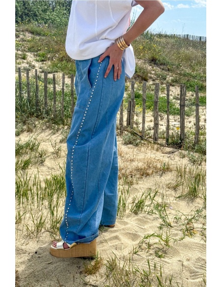 PANTALON FEMME CLOU DENIM