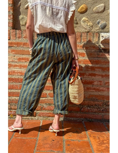 PANTALON FEMME RAYE MARINE E26