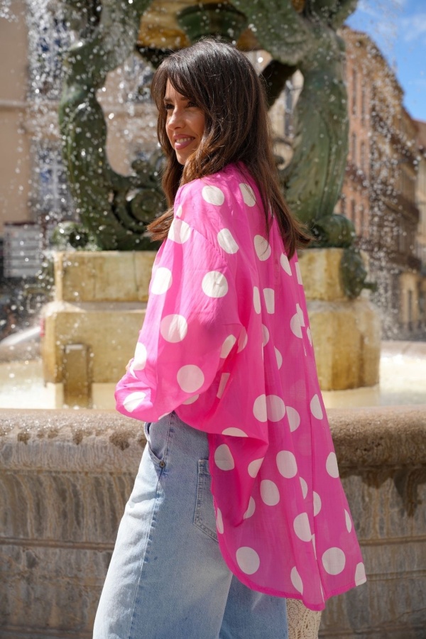 CHEMISIERS POIS ROSE E26 2