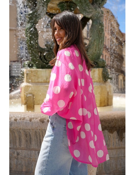 CHEMISIERS POIS ROSE E26