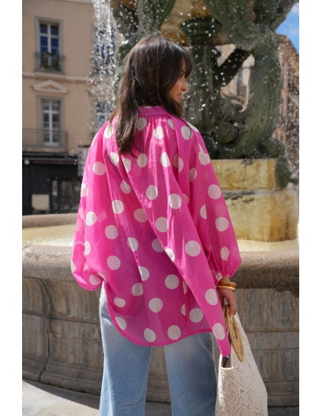 CHEMISIERS POIS ROSE E26