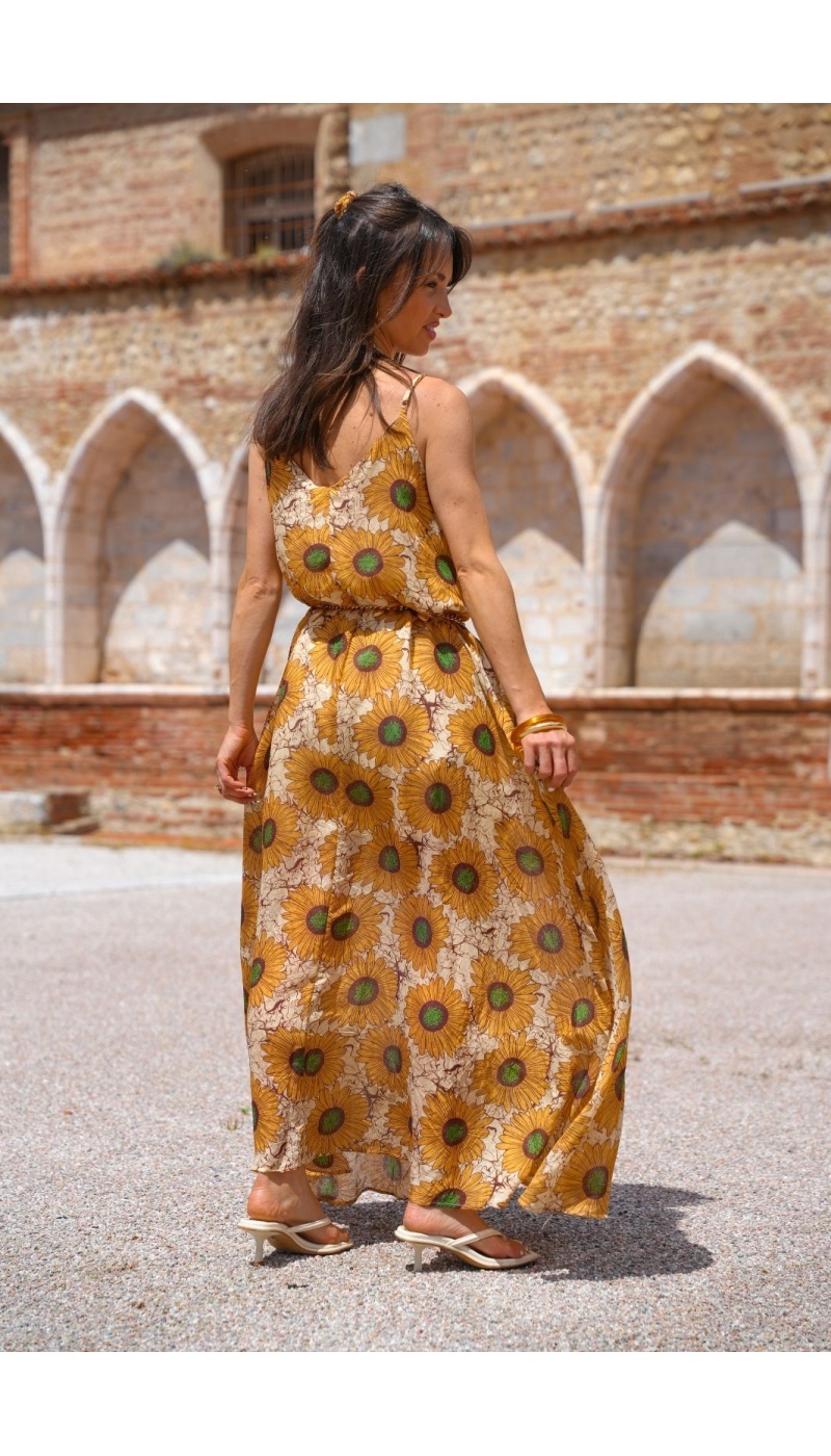ROBES FEMME FLEURS JAUNE E26