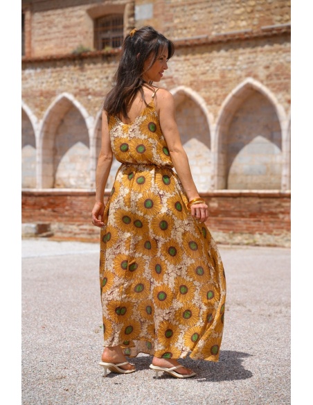 ROBES FEMME FLEURS JAUNE E26