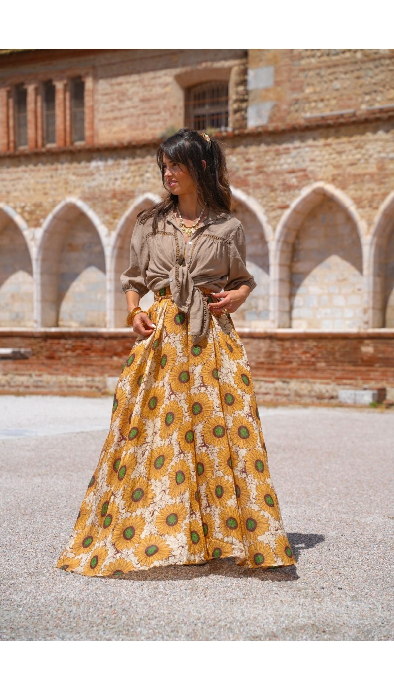 ROBES FEMME FLEURS JAUNE E26