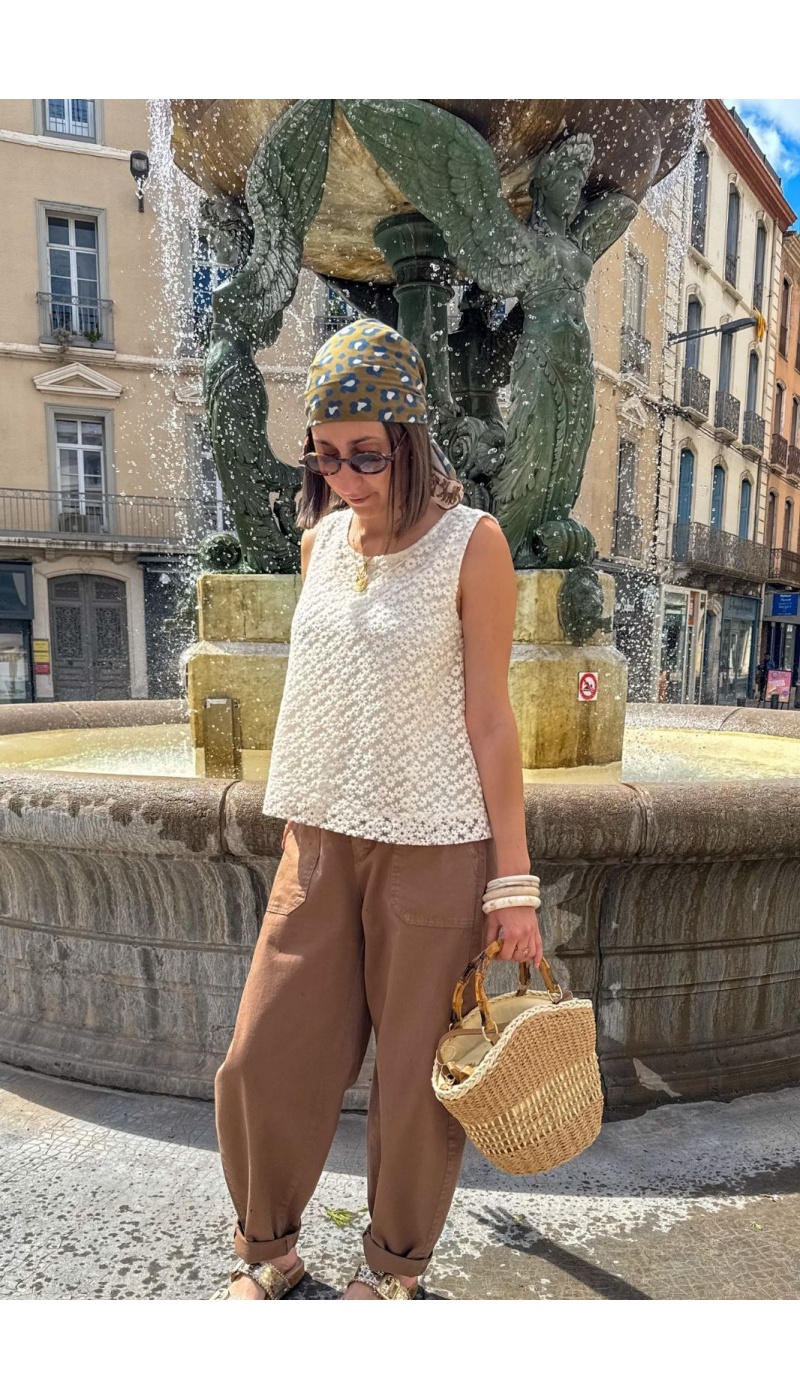 PANTALON FEMME  MARRON E26