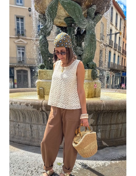 PANTALON FEMME  MARRON E26