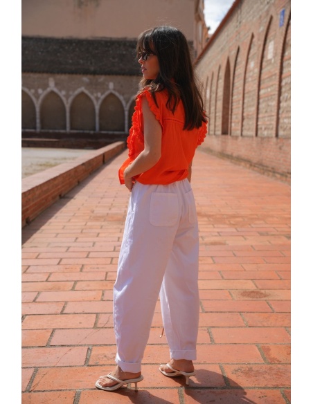 PANTALON FEMME  BLANC E26