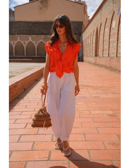 PANTALON FEMME  BLANC E26