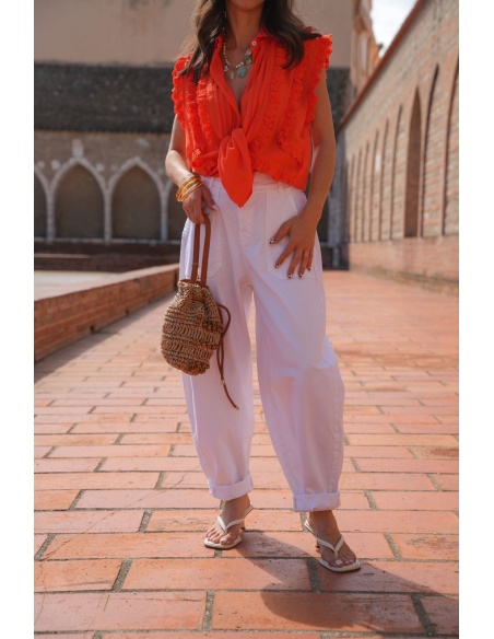 PANTALON FEMME  BLANC E26